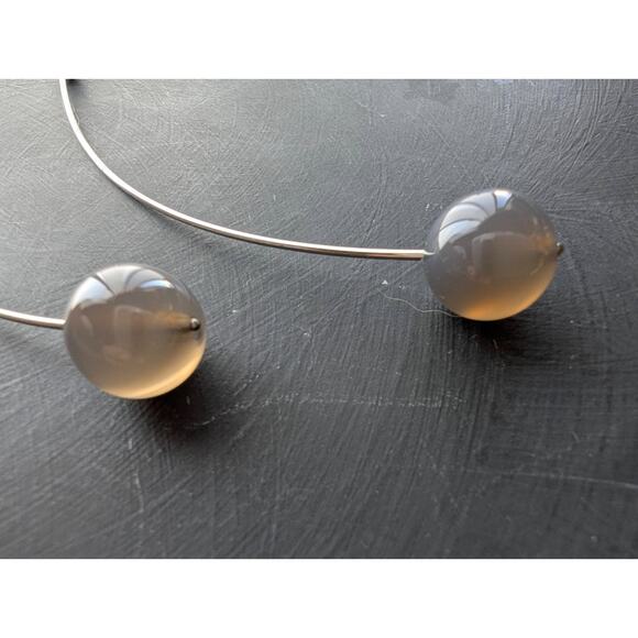 Artsy Sterling Silver Edgy Modernist Earrings - Picture 2 of 4